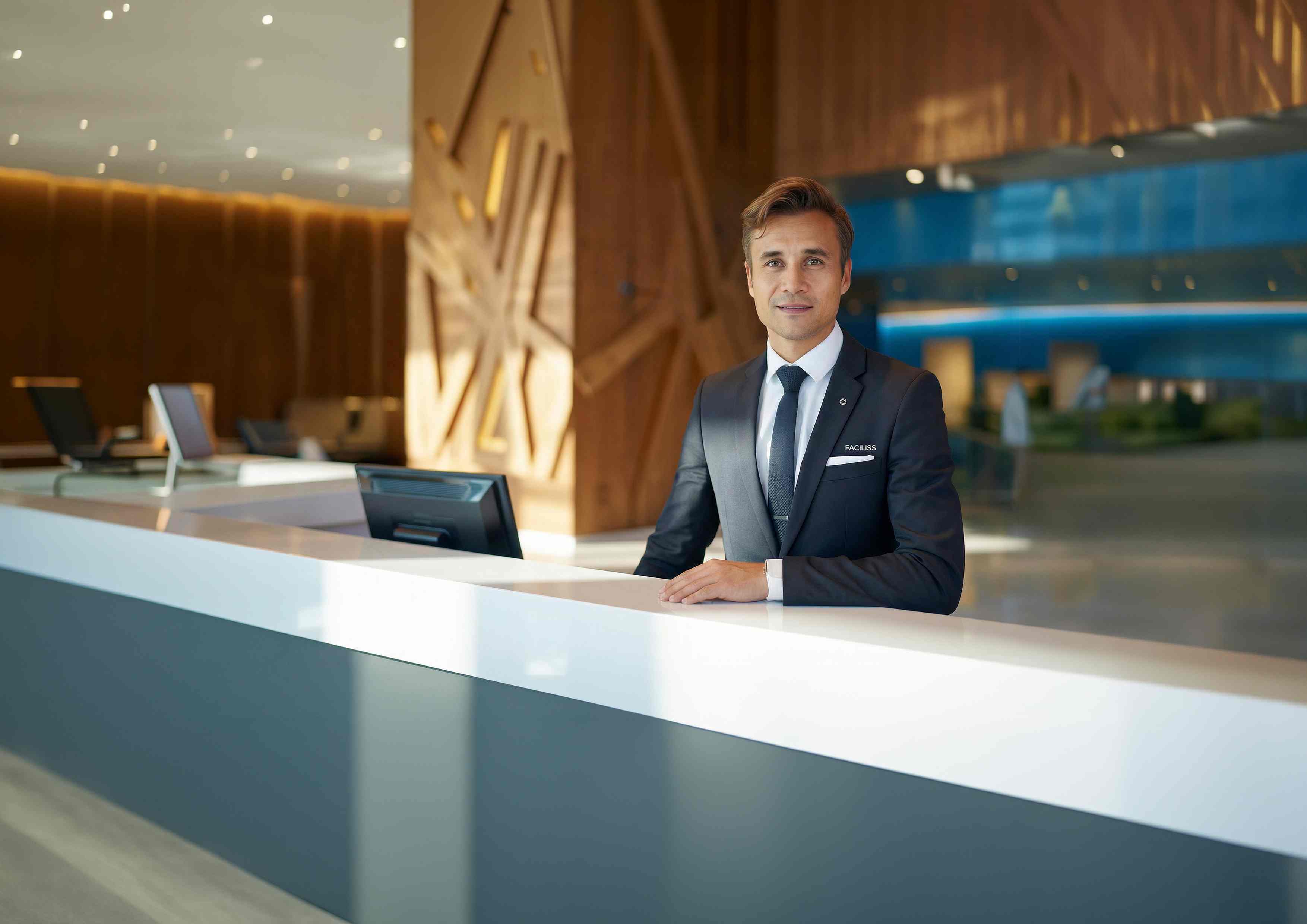 Operations manager coordinating facility services